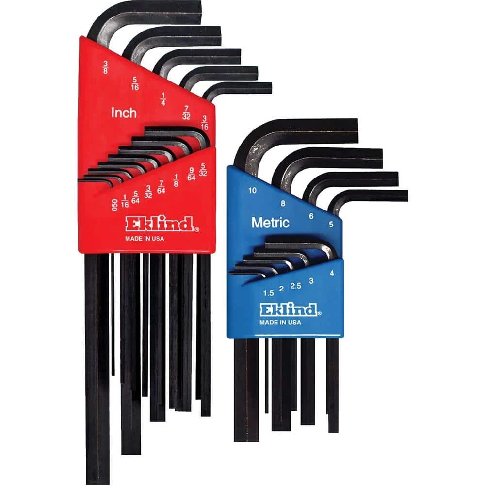 Combination Hex-L Key Set Sizes 0.050 in. to 3/8 in. and 1.5 mm to 10 mm (22-Piece) by Eklind 3 Combination Hex-L Key Set Sizes 0.050 in. to 3/8 in. and 1.5 mm to 10 mm (22-Piece) by Eklind