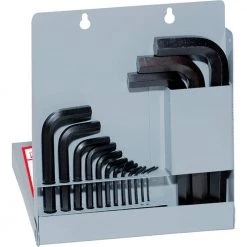 Short Series Hex-L Key Set with Metal Box Sizes 0.028 in. to 5/8 in. (18-Piece) by Eklind
