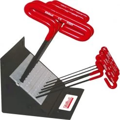 9 in. SAE Inch Sizes 3/32 in. to 3/8 in. Cushion Grip Hex T-Key Allen Wrench with Stand (10-Piece Set) by Eklind