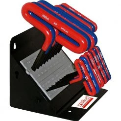 6 in. Inch/MM Cushion Grip Hex Allen Wrench T-Handle Key Combo with Stand (2-Sets, 18-Piece) by Eklind