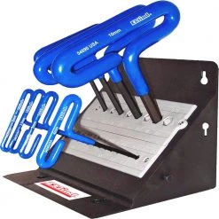 Cushion Grip Hex T-Key Allen Wrench- 8-Pieces Set Metric MM Sizes 2-10 (6 in. Shaft) w/Stand by Eklind