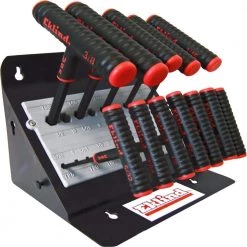 Power-T Handle Hex Key Allen Wrench- 11-Pieces Set SAE Inch Sizes 5/64 in. - 3/8 in. - 6 in. w/Stand by Eklind