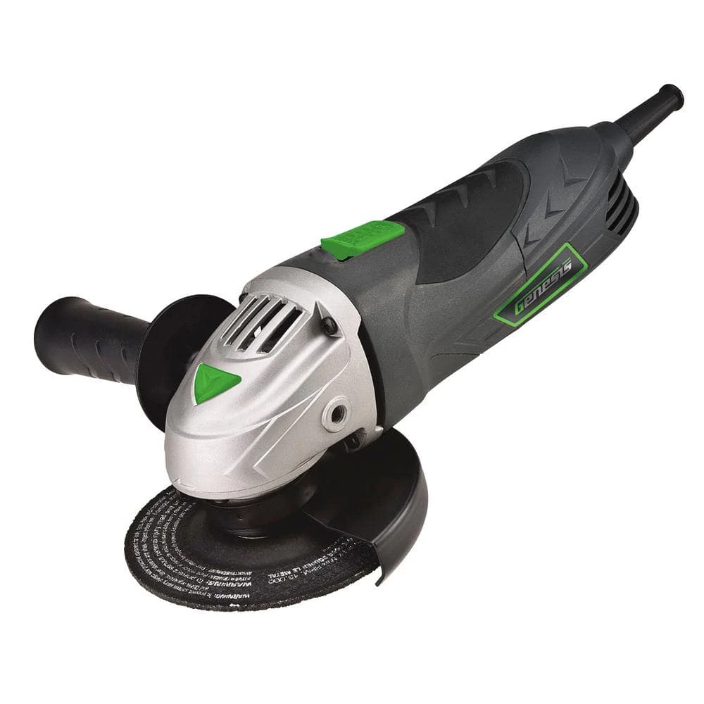 6 Amp 4-1/2 in. Angle Grinder with Grip Barrel, 2-Position Handle, Lock Switch, Grinding Wheel and Aux Handle by Genesis 3 6 Amp 4-1/2 in. Angle Grinder with Grip Barrel, 2-Position Handle, Lock Switch, Grinding Wheel and Aux Handle by Genesis
