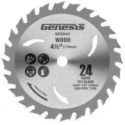 4 1/2 in. 24-Teeth Tungsten Wood-Cutting Carbide-Tipped Circular Saw Blade by Genesis