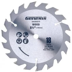 5-1/2 in. 18-Tooth Tungsten Carbide-Tipped Circular Saw Blade by Genesis