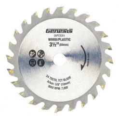 3-1/2 in. 24-Teeth Tungsten Carbide-Tipped Circular Saw Blade for Wood and Plastic by Genesis