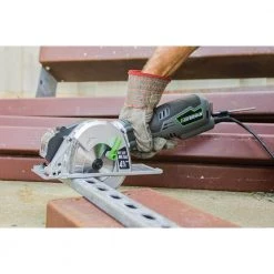 5.8 Amp 4-3/4 in. Control Grip Metal Cutting Compact Circular Saw with Chip Collector and Metal Cutting Blade by Genesis -Primefit Shop genesis circular saws gmcs547c 4f 1000