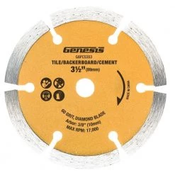 3-1/2 in. Dry-Cut Diamond-Coated Plunge Circular Saw Blade for Tile, Backerboard and Cement by Genesis