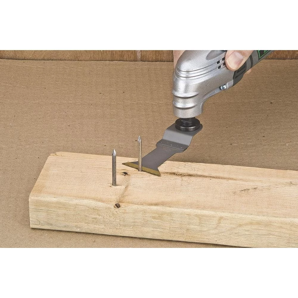 Universal 1-3/4 in. Quick-Fit Titanium-Coated Bi-Metal Oscillating Multi-Tool Quick-Release Flush Cut Blade by Genesis 4 Universal 1-3/4 in. Quick-Fit Titanium-Coated Bi-Metal Oscillating Multi-Tool Quick-Release Flush Cut Blade by Genesis - Image 2