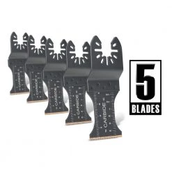 Universal 1-3/8 in. Quick-Fit Carbide Oscillating Multi-Tool Quick-Release Carbide Flush Cut Blade (5-Pack) by Genesis