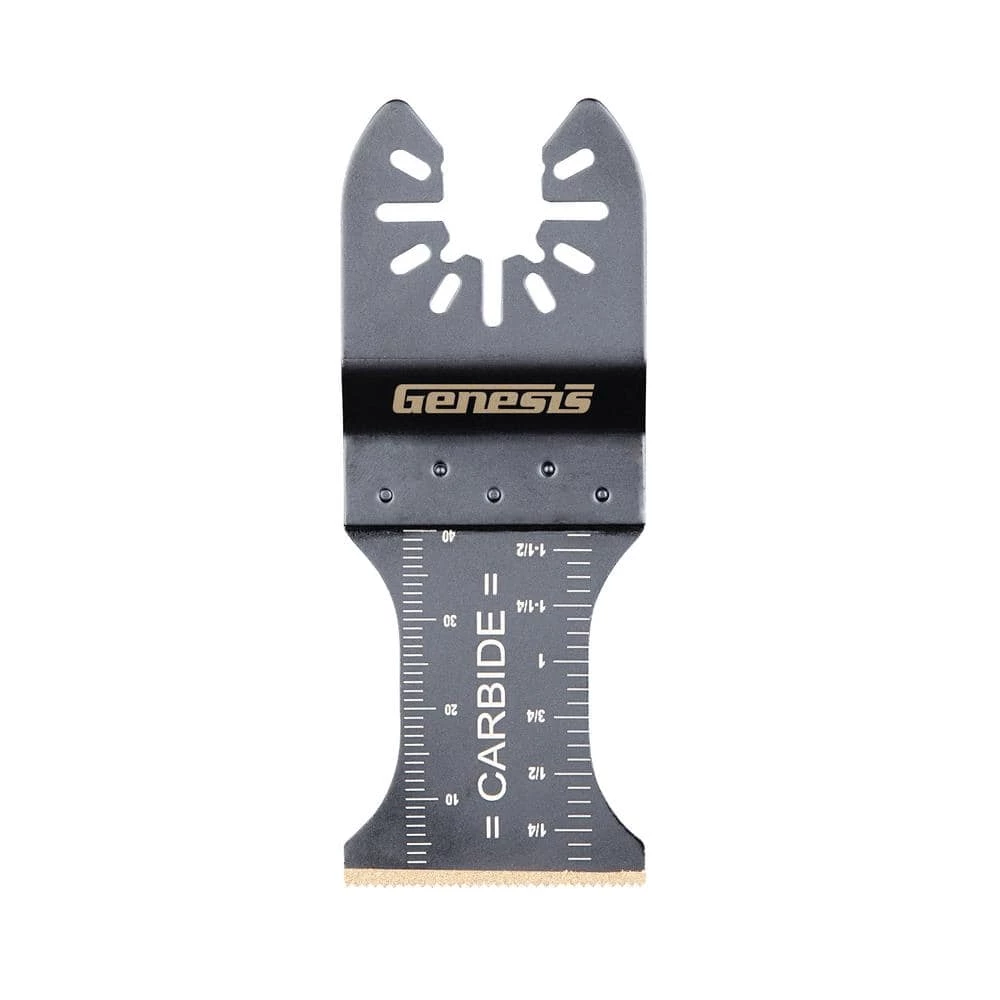 Universal 1-3/8 in. Quick-Fit Carbide Oscillating Multi-Tool Quick-Release Carbide Flush Cut Blade by Genesis 3 Universal 1-3/8 in. Quick-Fit Carbide Oscillating Multi-Tool Quick-Release Carbide Flush Cut Blade by Genesis
