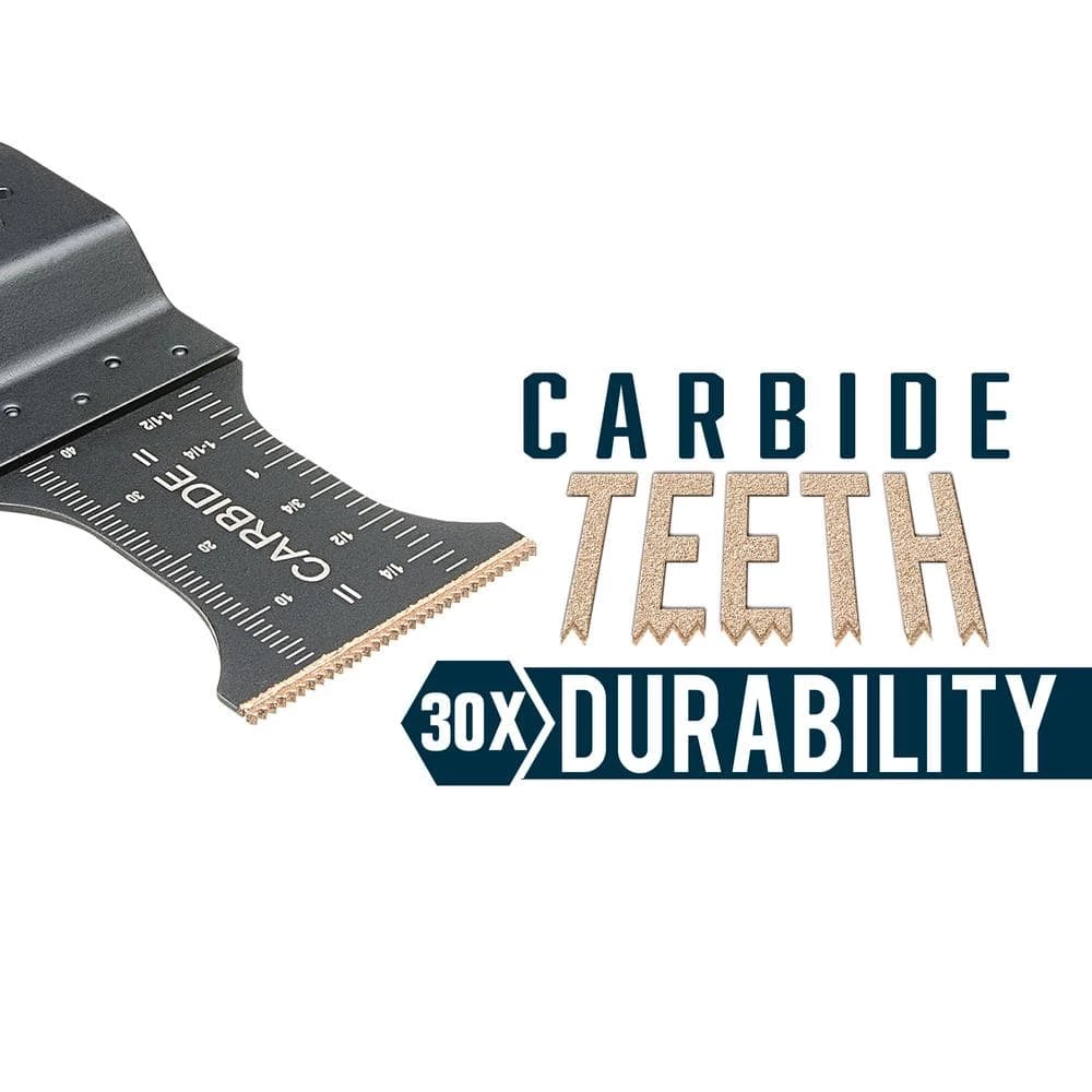 Universal 1-3/8 in. Quick-Fit Carbide Oscillating Multi-Tool Quick-Release Carbide Flush Cut Blade by Genesis 4 Universal 1-3/8 in. Quick-Fit Carbide Oscillating Multi-Tool Quick-Release Carbide Flush Cut Blade by Genesis - Image 2