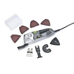 2.5 Amp Variable Speed Multi-Purpose Oscillating Tool and 17-Piece Universal Hook-And-Loop Accessory Set with Box by Genesis -Primefit Shop genesis oscillating tools gmt25t c3 1000