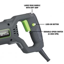 7.5 Amp Variable Speed Reciprocating Saw with Wood/Metal Cutting Blades, Quick Change and Adjustable Pivot Shoe by Genesis -Primefit Shop genesis reciprocating saws grs750 44 1000