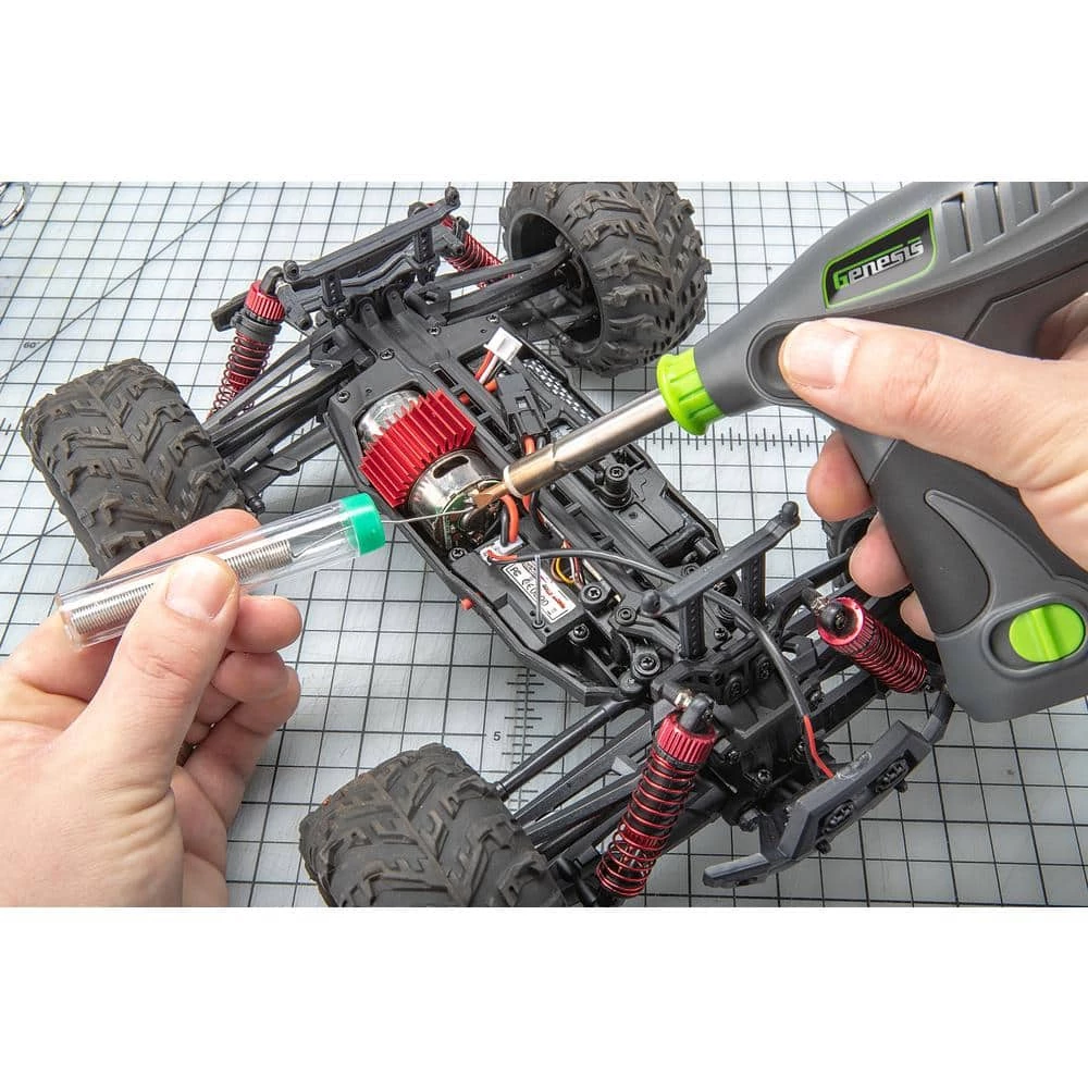 8V Lithium-Ion GLSI08B Cordless Soldering Iron with Iron Holder, Solder Wire, 2 Tips, Battery and Charger by Genesis 4 8V Lithium-Ion GLSI08B Cordless Soldering Iron with Iron Holder, Solder Wire, 2 Tips, Battery and Charger by Genesis - Image 2