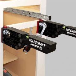 Drawer Jig - Reversible Drawer Slide Jig for Drawer Installation with Easy-Align Tabs, Fences, and Level by Milescraft -Primefit Shop milescraft jigs 1341 76 1000