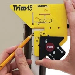 Crown Molding, Base Board, Window Casing & Door Trim Installation Kit- Angle Finder Included by Milescraft -Primefit Shop milescraft jigs 73650003 1f 1000