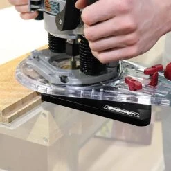 Universal Router Straight Edge and Curved Edge Guide with Bonus Mortising and Offset Base Features by Milescraft -Primefit Shop milescraft router parts 1224 1f 1000