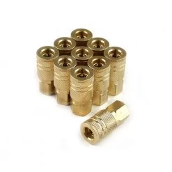 10-Piece 1/4 in. Brass 6-Ball Female Industrial Coupler by Primefit