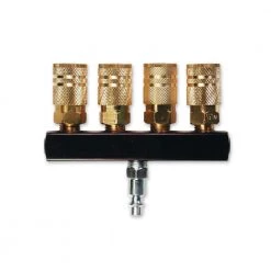 4-Way Bar Air Manifold with 1/4 in. 6-Ball Brass Couplers by Primefit