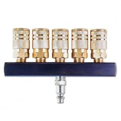 1/4 in. 5-Way Air Manifold with Brass Couplers by Primefit