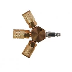 3-Way Hex Style Air Manifold with 1/4 in. 6-Ball Brass Couplers by Primefit