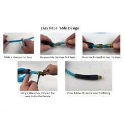 1/4 in. x 50 ft. Polyurethane Air Hose with Coupler/Plug (Maximum 200 PSI Pressure) by Primefit -Primefit Shop primefit air hoses pu140502c b 4f 1000