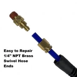 PU14025P Polyurethane Recoil Air Hose 1/4 in. x 25 ft. with Field Repairable Swivel Ends by Primefit -Primefit Shop primefit air hoses pur14025p 1f 1000