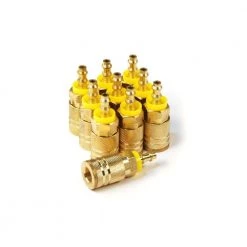 1/4 in. x 1/4 in. Push on Barb 6-Ball Industrial Brass Coupler Bulk Bagged (10-Pack) by Primefit