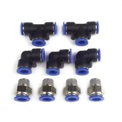1/2 in. Air Push To Connect - Connector Kit for OD Air Tubing (9-Piece) by Primefit