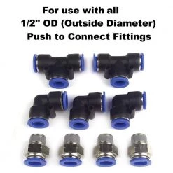 1/2 in. Air Push To Connect - Connector Kit for OD Air Tubing (9-Piece) by Primefit -Primefit Shop primefit compressor accessories pckit9 fa 1000